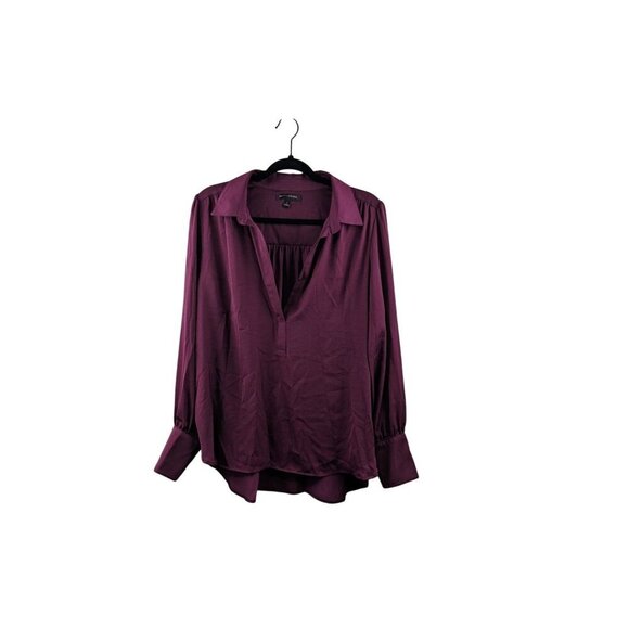 Banana Republic Tops - Banana Republic Womens Plum Purple Long Sleeve Button Cuff Blouse Size L